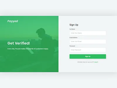 Split Screen Sign Up Page design full screen html layout money transfer online payment register register form responsive sign up signup page split split fold split screen template ui ux website website design