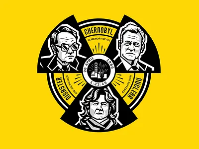 Chernobyl badge atomic badge chernobyl design hbo illustration logo mark nuclear radiation yellow