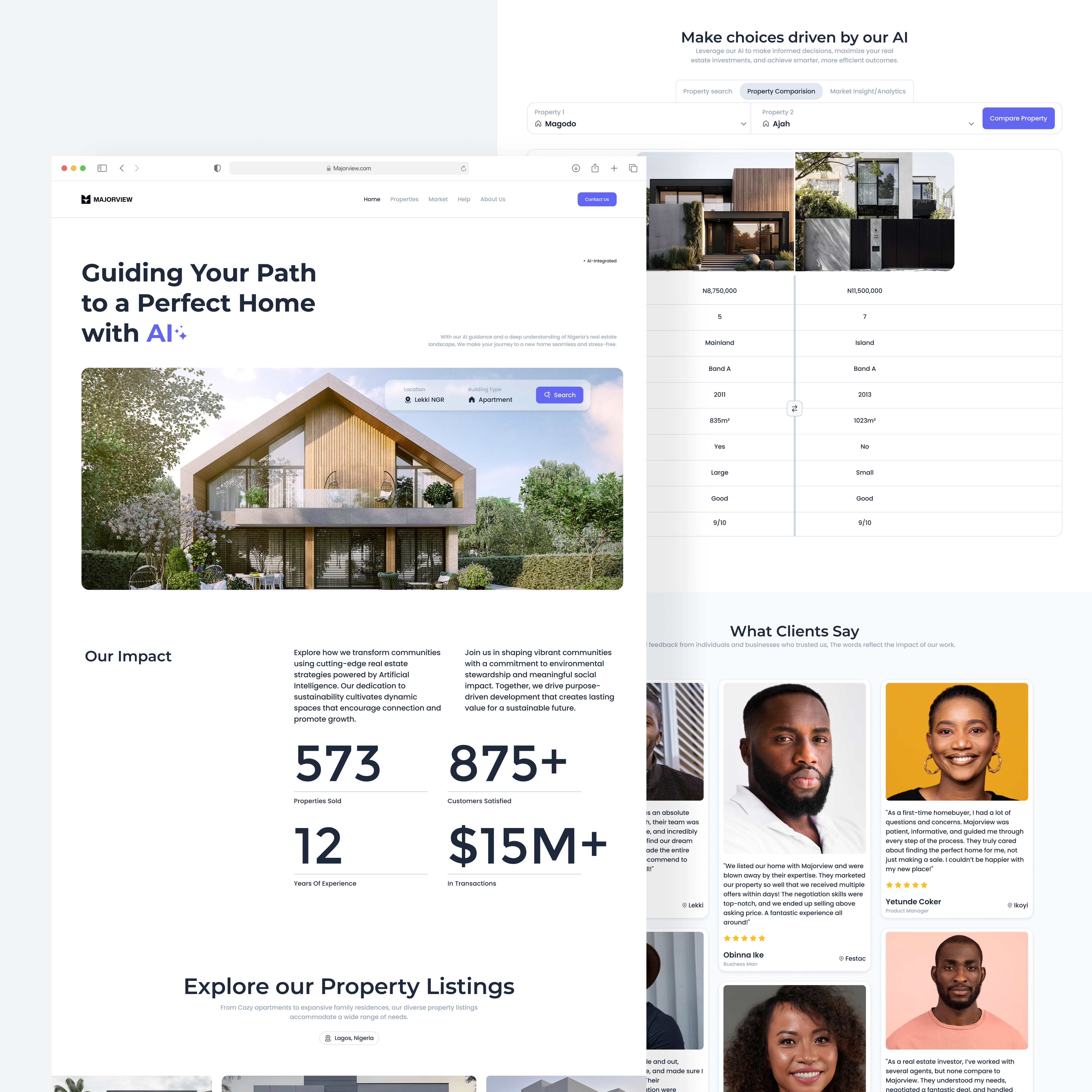 MajorView - AI Powered Real Estate Platform agency architecture branding building clean graphic design landing page minimal modern product design property real estate realtor residence ui web design website
