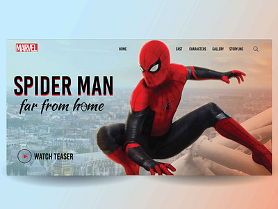 SpiderMan Far From Home | Marvel Studio website design branding illustrator marvel mockup photoshop spiderman webdesign
