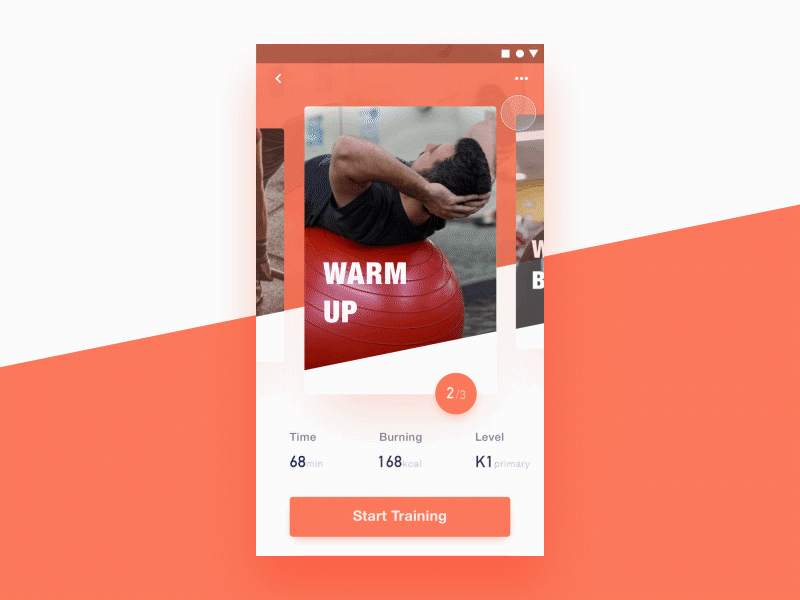 Fitness app animation app design ui ux