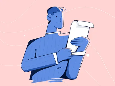 Reading color daily illustration sketch