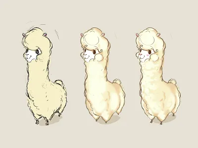 Alpaca cartoon characterdesign illustration sketch