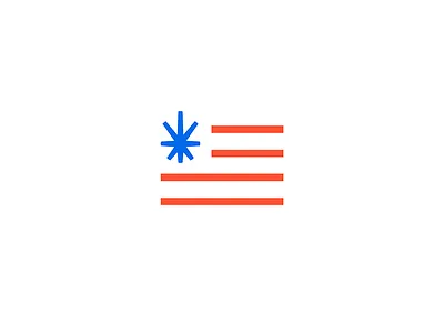 Cannabis USA amerca branding design flag geometry icon illustration logo marijuana mark minimal star stripes weed