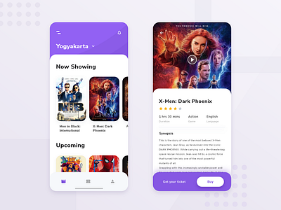 Movie app android app app design cinema clean design designs ios iphone mobile movie payment app ticket ui uiux ux