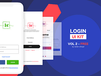 Free Login UI Kit design free login ui kit free ui kit freebie freebies ui ui kit