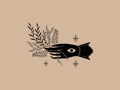 Bouquet bouquet branding esoteric eye hand icon illustration lineal logo magic mystic plants stars tarot vector
