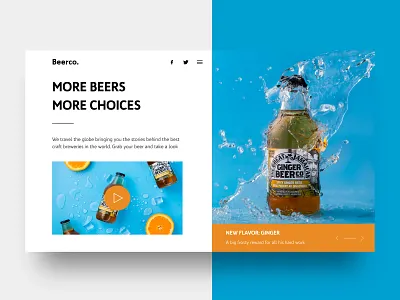 Landing Page for Beer Company design flat frontend illustrator minimal mockup prototype psd ui ux web website