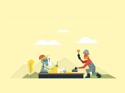Business vol.1 art business child economy flat people red robot vector