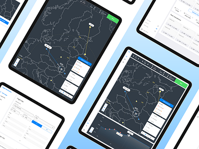 Flight Simulator iPad application android app blue flat flight game gradient interface ios ipad map minimal plane simulator ui uiux ux