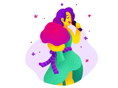 Celebrity celebrity commercial design dress flowers gift girl graphic design illustration microphone mobile app design procreate procreate art screen design singer star ui web web deisgn web illustration