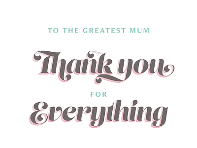 Thank you card print type typeface vector