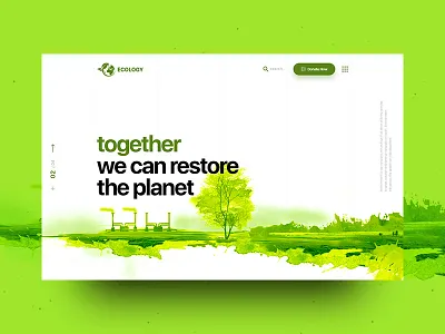 Ecology & Environment Landing Page bio design donation ecology environment design environmental design fundraiser fundraising illustration landing landing page nature non profit typography ui ux vector web website concept website design