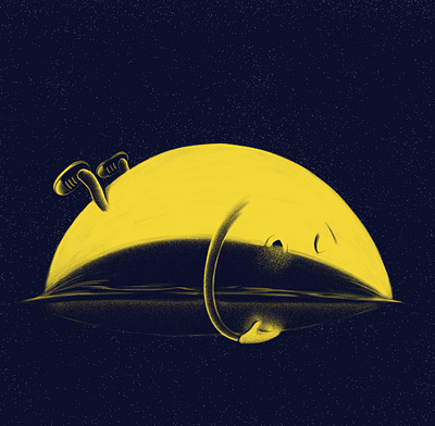 The Moon, landing artwork brush comic design drawing grain texture illustration landing moon negative space photoshop sketch sleep