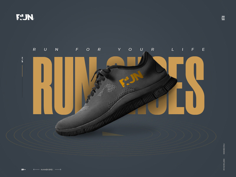 Example of Run Shoes Landing Page