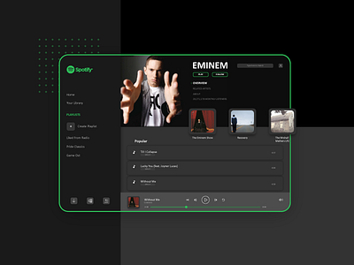 Spotify Web Player creative design icon illustrator cc player ui spotify typography ui ui ux uidesign webdesign website design