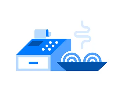 Checkout Illustration cash register checkout flat food illustration mobile receipt
