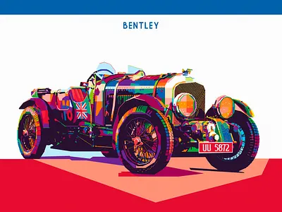 1929 Super cars artwork bentley car cars classic colorful illustration popart retro vector vintage volkswagen wpap
