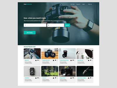 GearCollective adobexd camera canon collective design gear sony ui ui design ux design web web design webdesign