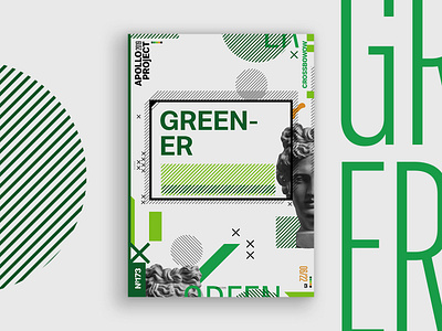 Greener Poster #173 black challenge conception creation creativity design challenge design experiment digital art geometric graphic design graphic designer green inspiration pattern photoshop poster poster art poster design process speed art