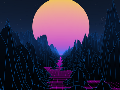 Cyberpunk Mountains 3d c4d cinema4d color cyberpunk design mountain