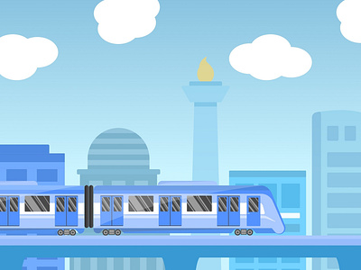 MRT Jakarta design flat design flat illustration flatdesign illustration jakarta mrt railway sketch sketchapp train vector