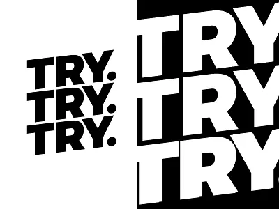 Try. brand flat logo mark motivation motivational monday personal brand personal branding personal logo simple try
