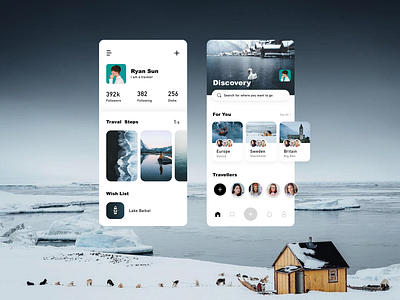 Trip social APP app illustration popular ui web
