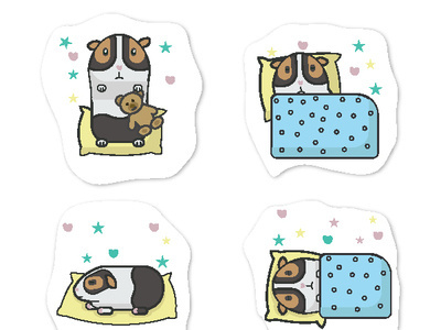 Guinea pig stickers illustration animal cartoons design guinea guinea pig icon set icons illustraion kids mascot pig pillow sticker stickers