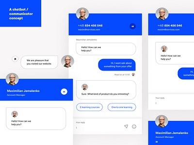 Chatbot / Communicator UI concept figma mvp