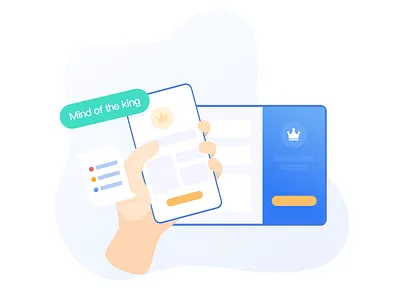 Website illustrations hand king ui ux website