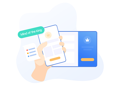 Website illustrations hand king ui ux website