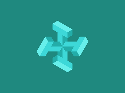 Isometric 4T Logo adobe brand branding creative design font green illustration isometric logo logo design mark minimal symbol type typography vector