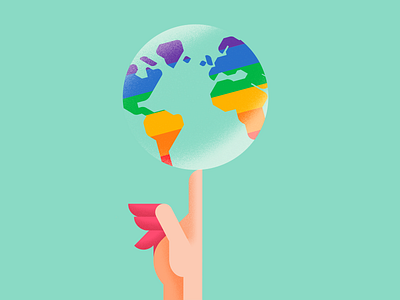 Happy Pride! 2d 2d flat illustration flat geometric hand logo hand vector hand vectored illustration lgbt pride pride 2019 rainbow world icon world logo world vector