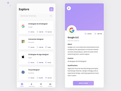 DailyUI 050 - Job listing adobe xd android app branding dailyui dailyui 050 design dribbble icon illustration interaction ios job app job listing typography ui ui ux design uidesign uidesignpatterns ux website