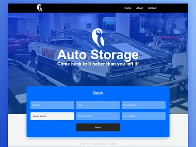 Car Storage blue booking business car car storage design developer graphic design illustration landing page landingpage logo muscle car ui ux web design webdesign webflow website website design