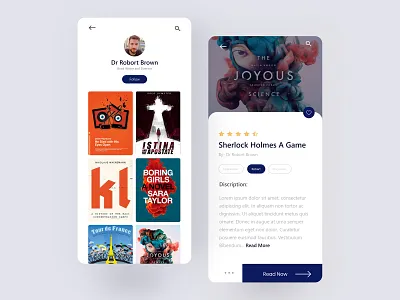 Reading App Design - Writer Screen app app design book app clean color creative design illustration ios mobile app mobile app design mobile application mobile design mobile ui ui uidesign user interface ux