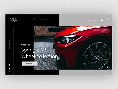 Classic custom Website landing page design (concept 1) cars house custom house landing page design designer designs ui web web landing page design website