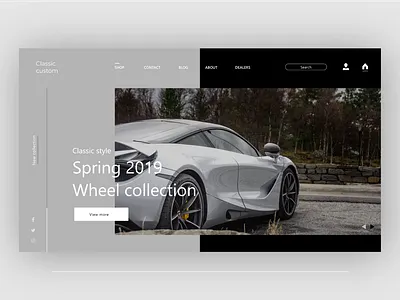 Classic custom Website landing page design (concept 2) cars conceptual landing page custom house landing page design design designs ui web website website landing page