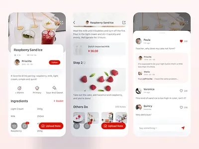 Details of recipe app card cook delicious food design ui