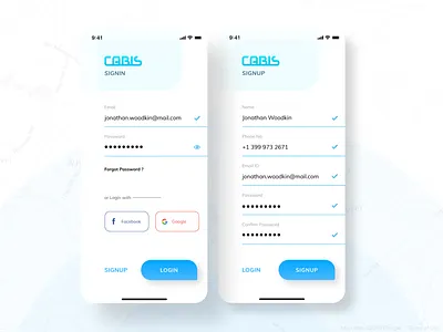 CABIS - TAXI SIGNUP android car concept design gradients icon ios iphone location login login screen navigation register signup taxi taxi app typography ui ux vector