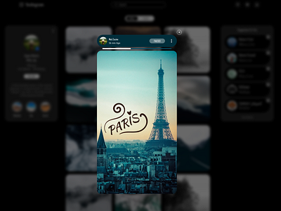 Stories Instagram WEB REDESIGN dark mode branding dark design flat illustration instagram mode stories ui ux web website