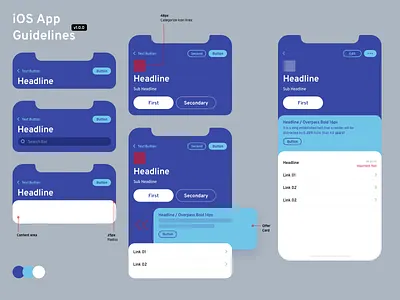 Mobile App Guidelines! app app design blue brand identity brand strategy branding design design guide design system documentation flat font guidelines icon minimal mobile mobile app ui ux