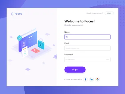 Sign Up illustration login page sign up ui