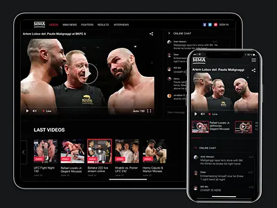 Concepr of web and app /mma adaptive design design digital fighters graphic design mma mobile app mobile design sport theme ui ux web webdesign website