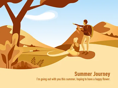 Summer trip design illustration tree