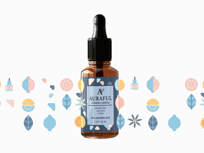 Auraful Animation animation auraful branding cosmetic flower icon identity design lemon orange serum