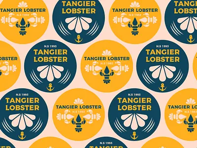 Lobsters art badge branding color design illustration logo design minimal sea typography