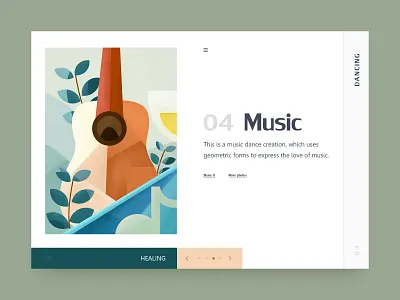 Musical dance design hand painted illustration natural ps 手绘