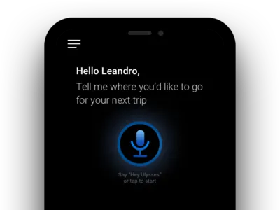 Teleportation App Concept app black blue future ios iphone telecom teleport vocal voice assistant